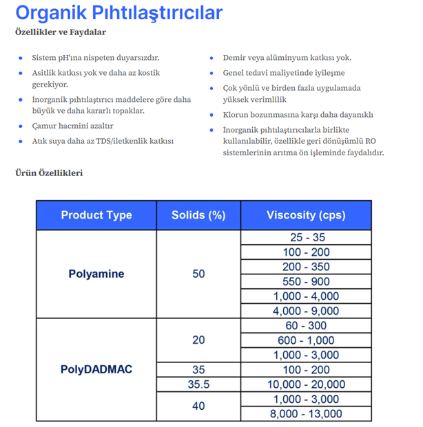 Organik & İnorganik Koagülant